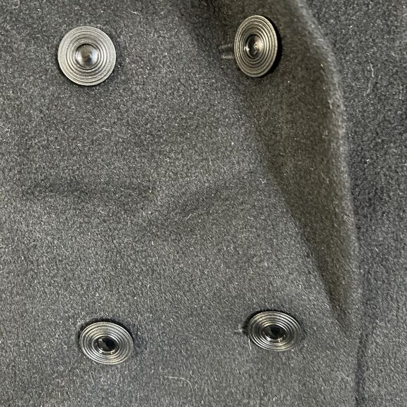Vtg 50s Forstmann Pea Coat S/M Black Cashmere 1/2 Sleeve Pockets Retro Glam MCM - Picture 2 of 16